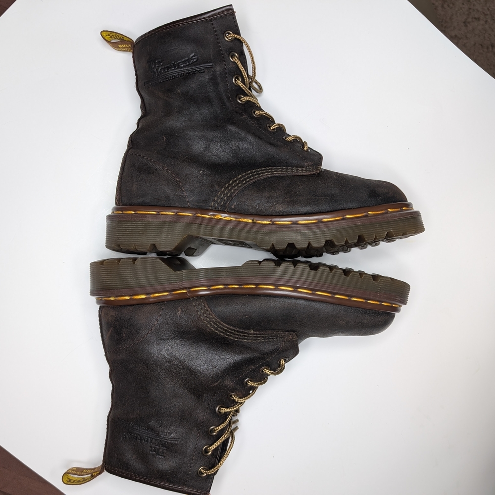 Dr Martens Brown Leather Lace-Up Combat Boots - Picture 8 of 9
